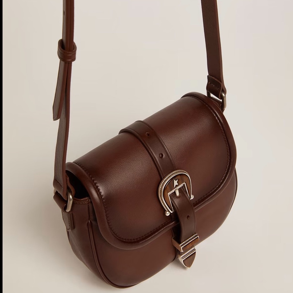 Golden Goose Small Rodeo Bag in Dark Tan Leather - Picture 12 of 14